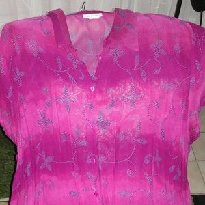 Avenue button down short sleeve top size 26/28